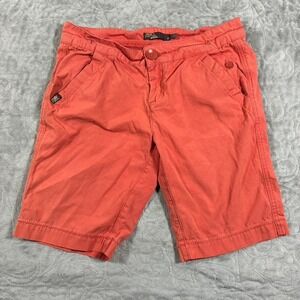 Prana Hiking Shorts Womens Size 2 Zion Orange Bermuda Long Outdoor Granola